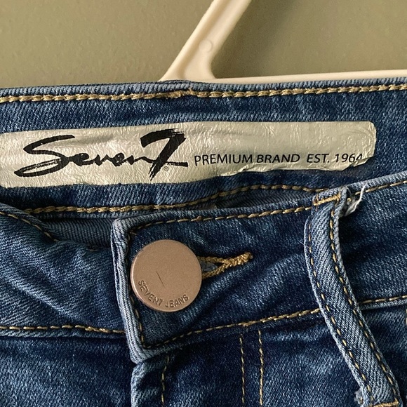 Seven7 Blue Boot Cut Jeans with Faded Distressing - Picture 2 of 15